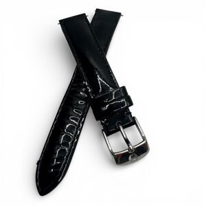 Michele 16mm Black Patent Leather Watch Strap
